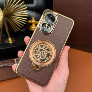 Huawei Nova12 pro Luxury Electroplated Business Style Phone Case with Spinning Top Stand Ultra Thin Lightweight Anti-Fall