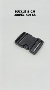 Buckle Kunci Sodok Lebar Lubang 5 cm Warna Hitam Material PP Model Kotak Murah Harga Per 2 Biji
