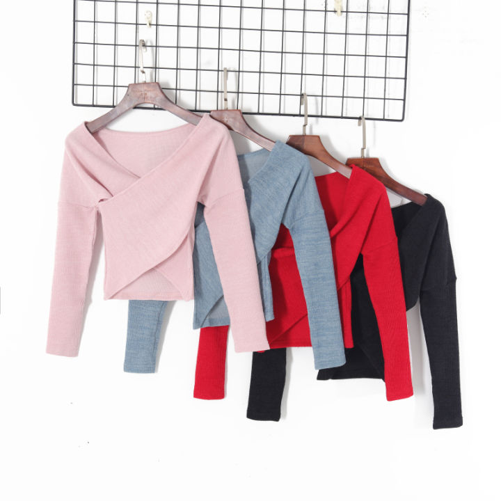New Women's Spring Clothing Fashion Korean Style Solid Color Elegant V