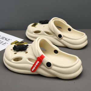 Mens Summer Breathable Driving Anti-slip Thick Bottom Clog Shoes Fashionable Sports Slippers Youth Trendy Flat Sole EVA