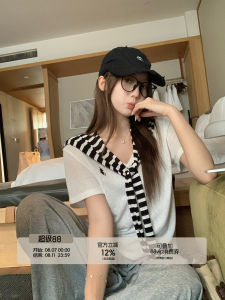 Lazy Feeling Embroidered V-Neck T-Shirt