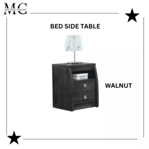 【LOCAL SELLER】 ROCKY WALNUT BED SIDE TABLE FREE DELIVERY AND INSTALLATION