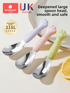 KESCOORL | Self Feeding Training Spoon for Toddlers 316L Stainless Steel