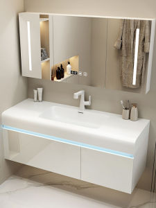 Modern Minimalist Bathroom Cabinet Combination Intelligent Bathroom Washroom Vanity Basin Face Washing Pool Integrated Skin Touch