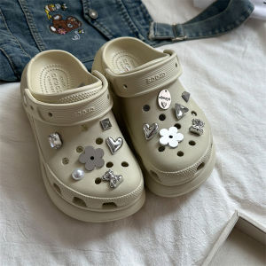 กระดูก สีขาว Crocs Clog รองเท้าอุปกรณ์เสริม Diy รองเท้าดอกไม้กระจกตกแต่ง Rhinestone อัญมณีรองเท้าหัวเข็มขัด < Ne1> ของตกแต่ง