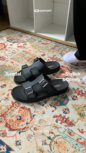 Sandal Pria Dewasa Original 100% Branded Sendal Slip On Karet Empuk Laki laki GOFORT UMBRA BROWN