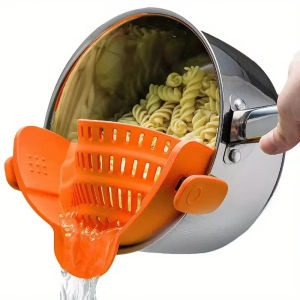 Silicone Kitchen Strainer Clip On Pots and Pans Drain Rack Pasta Noodle Vegetable Fruit Strainer Colander Kitchen Gadgets