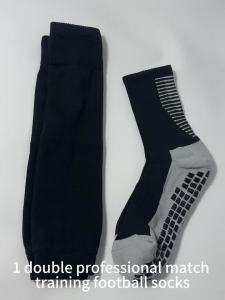 1 Set of High Elasticity Shin Guards Football Leg Cover Non-slip Soccer Tennis Basketball Sport Socks Grip Cycling Riding Socks