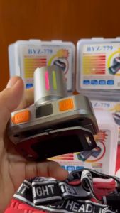 Senter Kepala ZOOM 3 WARNA CAHAYA BYZ-779 50W - senter zoom cahaya putih biru dan kuning 50W