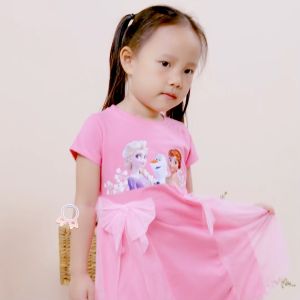 Váy bé gái công chúa Elsa BOMINES đính nơ xinh xắn cho bé 3- 10 tuổi 12- 30kg DTNELSANO105