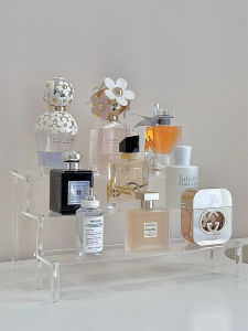 Acrylic Perfume Organizer Stand Cosmetic Skin Care Storage Box Display Shelf Square Shape Desktop Organizer for Bedroom