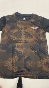 [9-12 TAHUN] BAJU JERSI BUDAK LENGAN PENDEK CORAK ASKAR