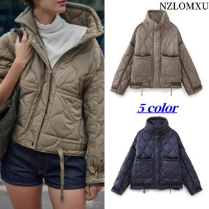 2025 Womens Fashion Long Sleeve Coat with Drawstring High Street Versatile Outerwear Winter Jacket for Ladies