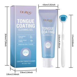 50g Tongue Cleaning Gel with Tongue Brush Fresh Breath Oral Care Gel Removes Tongue Coating Tongue Cleaning Gel Set Oral Hygiene