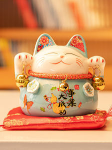 กระปุกออมสินแมวโชคลาภ กระดูกสันหลังเซรามิก ของตกแต่งขนาดเล็ก สุดน่ารัก เหมาะสำหรับการเปิดร้านค้า ของขวัญวันเกิด