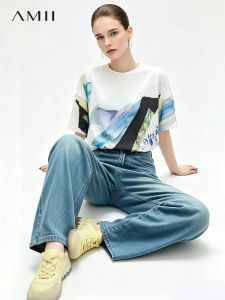 AMII | Vacation Style Digital Printing Chiffon Blouse
