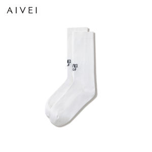 Spring Seasonal AIVEI Golf Series Letter Embroidery Mid-Calf Socks Girls Feelings Cotton Breathable Fashionable Casual Socks