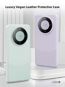 YOULANG | Luxurious Genuine Leather Magnetic Absorption Protection Huawei Mate60 Pro Phone Case Elegant Simple Business Style Eco-Friendly