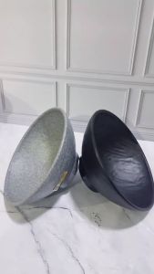 Mangkok Relief Batu 8 inch Golden Dragon W6908A Hitam Abu Cokelat Bowl Besar 20cm Hotel Resto Cafe Fashion Stone Unik