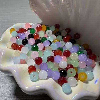 Macaron Color Glass Beads 6mm Handmade DIY Bracelet Materials Spiral round Beads Fairy Jewelry Crafts Creative Toy for Kids