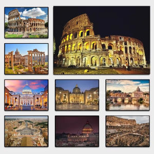 BILIBILI | 1000Pieces Jigsaw Puzzle Rome Colosseum And Vatican Travel Poster For Adults Stress Relief Relaxing Hobby Brain Teaser Gift
