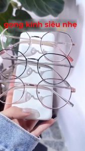 Gọng kính cận nữ nam gọng sắt kim loại màu hồng  xanh vàng bạc. Kính mắt tròng giả cận 0 độ