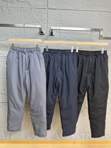 กางเกงขายาวทรงตรงเอวยางยืดผ้าฝ้ายบุนวมสำหรับผู้ชายในฤดูหนาว กางเกงขายาวทรงหลวมสบายๆ ที่สวมใส่ได้หลากหลายสไตล์