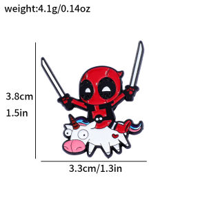 Deadpool Bag Shirt Brooch Pin Metal Badge Brosche for Women Movie Cosplay Jewelry Fan Gift Christmas