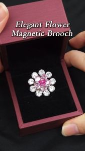 Sv Premium Elegant Flower Magnetic Brooch Kerongsang Tudung Bunga Magnet Safety Strong Magnet Hijab Pin High Quality