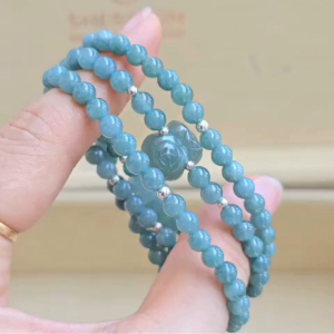 Q2566 Chuỗi 3v Lam Ngọc 5li mix ngũ điếu túi tiền Lam Ngọc bi bạc ko kén mệnh - Phong Thủy TUDO