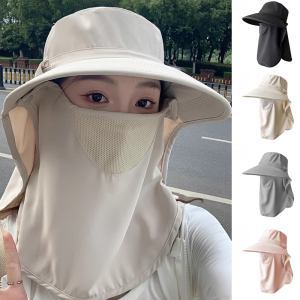 WRELS | All Around Sunsahde Hat Sun Protection UV Anti Wide Brim Fishing Hiking Cap Face Covering Breathable Gardening Sun Visor