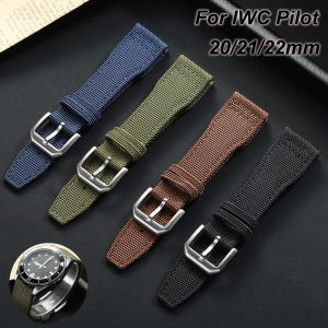 20mm 21mm 22mm Sailcloth Watch Strap Two-Sided Premium Nylon Watchband Band Sport Belt for Men Women for IWC Pilot Black Green