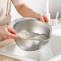 Rice Washer Strainer Bowl Stainless SteelRice Washing Bowl Rice Sieve Colander Fruit And Vegetable Strainer Kitchen Tools. 