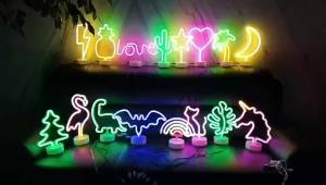 other | Neon Lights 10 Styles Nightlight USB Battery Powered Decorative Light for Bedroom Decor Flamingo Cactus Table Night Light N01