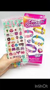 🌻🌻ชุด 4 DIY Charm สร้อยข้อมือลูกปัดและบล็อก Handmade สร้อยข้อมือสายรัดข้อมือปรับได้สำหรับเด็ก🌻🌻