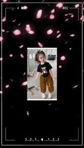 Setelan Baju & Celana Kargo Anak Perempuan Korea Style Usia 1-12 Tahun