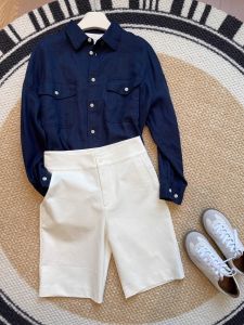 High Waist Cotton Shorts Womens mid High Waist Elastic Wide Waistband Commute Design Simple And Stylish Black And White