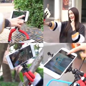 【NEW】Flexible Sponge Octopus Tripod Stand Phone Tripod Holder Collapsible Phone Selfie Stand with Wireless Remote - Octopus Tripod Handheld Stabilizer for Outdoor Desk Table Phone Holder Flexible Tripod Bracket Selfie Stand Mini Tripod for Camera