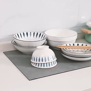 40cm*50cm Super Absorbent Diatom Mud Pad Dish Drying Mat for Kitchen Counter Dish Drainer Silicone Drying Mat