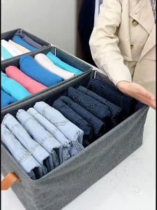 【Buy 1 Free 1】Clothes And Trousers Storage Box Household Drawer Wardrobe Clothes Folding Storage Basket Sorting Box