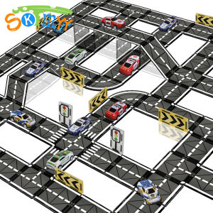 Magnetic Tiles Road Set with Pullback Car Magnet Building Tile Creative STEM Building Toy Learning Educational Toy for Kids Gift