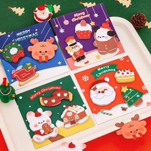 1pc 5 in 1 Christmas Stationery Set Kids Cartoon Pencils Eraser Ruler Memo Pads Pencil Set School Supplies Back To School Gift