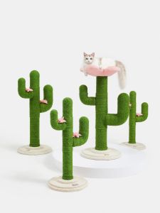Large Size Ideal Country Internet Famous Sisal Cat Climbing Frame Vertical Cactus Cat Scratching Board Self Entertaining Durable Cat Toy