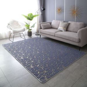 Modern Simple Imitation Rabbit Fur Gilt Rug