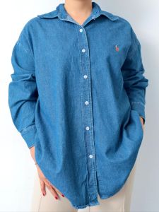 Kemeja Wanita Jeans Denim Cozie Terbaru Oversize Jumbo Bigsize