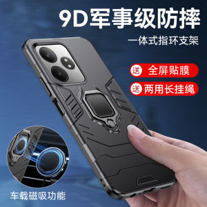 Realme GT Neo6 Silicone Phone Case Full Cover Anti-Fall Shockproof Ring Holder Car Mount Anti-Explosion Matte Shell for Men And Women