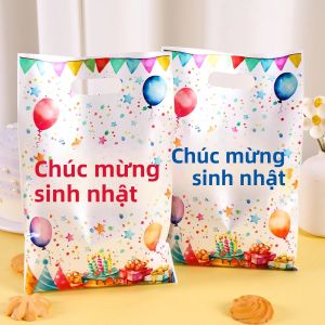 Túi Quà Sinh Nhật Nhiều Màu Sắc Vui Nhộn Cho Trẻ Em 10/20/50 Cái Túi Nhựa Đựng Kẹo Bánh Quy Túi Quà Tặng Cho Tiệc Sinh Nhật Tiệc Chào Đón Em Bé