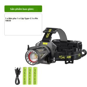 Đèn Pha LED Cường Độ Cao 2 * XHP100 Có Cảm Biến Hồng Ngoại Đèn Pha Có Thể Phóng To Mạnh Mẽ Có Thể Sạc Lại Để Câu Cá Đi Bộ Đường Dài Ban Đêm Cắm Trại Săn Bắn