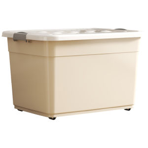 Extra Large Plastic Storage Box with Wheels Thickened Outdoor Clothes Storage Box Home Use Cover Toy Organizer Box
