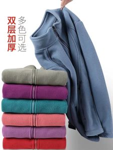 Spring & Fall Outdoor Fleece Coat Outwear Womens Fleece-lined Thickened Polar Fleece Leisure Climbing Cardigan Men Sports Sweatshirt